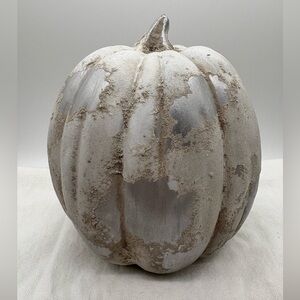 Ceramic Solid Gray & Silver Pumpkin